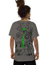 men t-shirt in dark grey with a psychedelic print